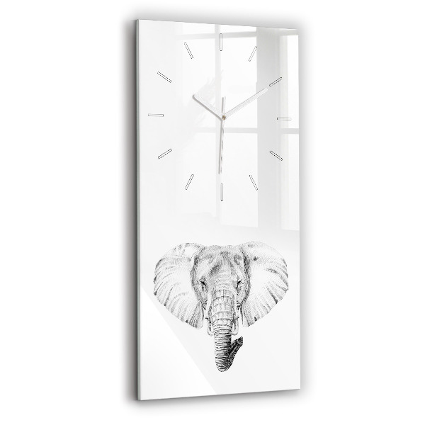 Vertical wall clock Graphic elephant head