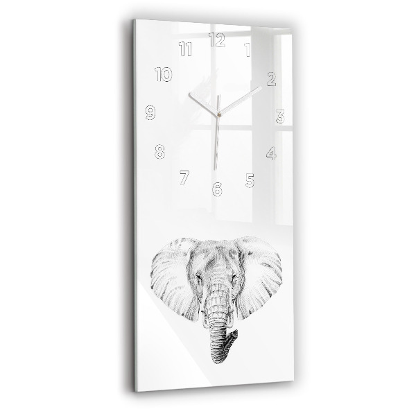Vertical wall clock Graphic elephant head