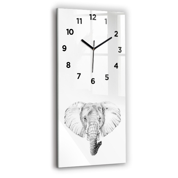 Vertical wall clock Graphic elephant head