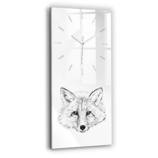 Vertical wall clock Graphic fox head
