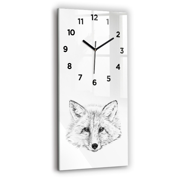 Vertical wall clock Graphic fox head