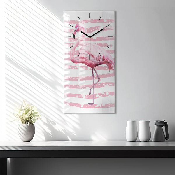 Vertical wall clock Flamingo Graphic