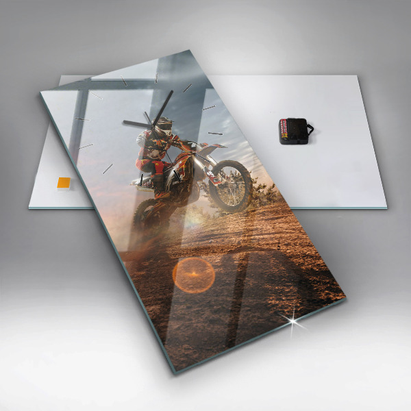 Vertical wall clock Man on a motorcycle