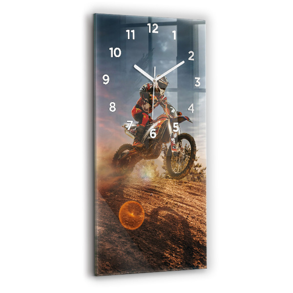 Vertical wall clock Man on a motorcycle