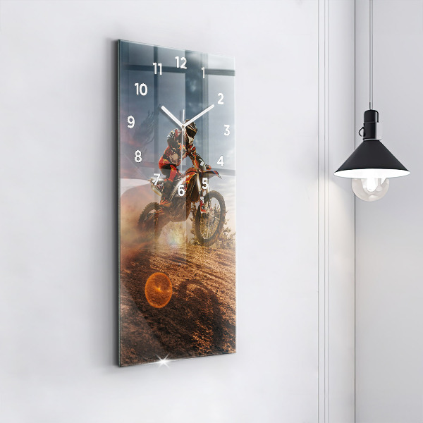 Vertical wall clock Man on a motorcycle