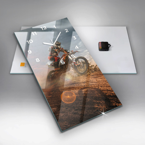 Vertical wall clock Man on a motorcycle