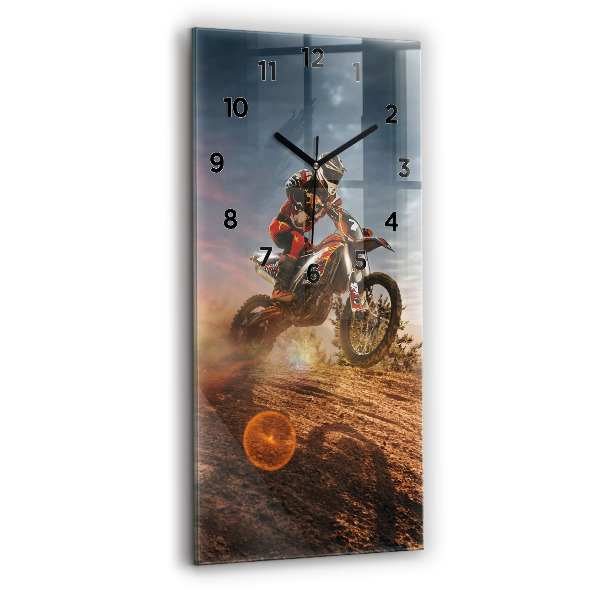 Vertical wall clock Man on a motorcycle