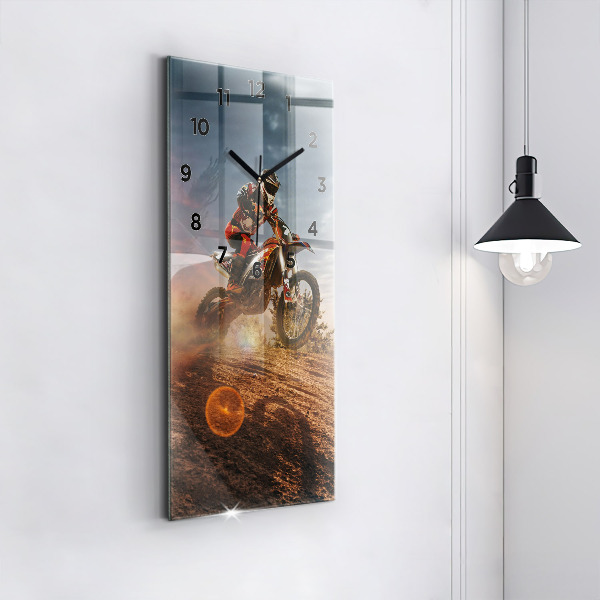 Vertical wall clock Man on a motorcycle