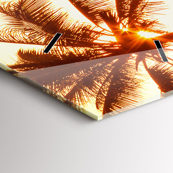 Vertical wall clock Sunny palm trees