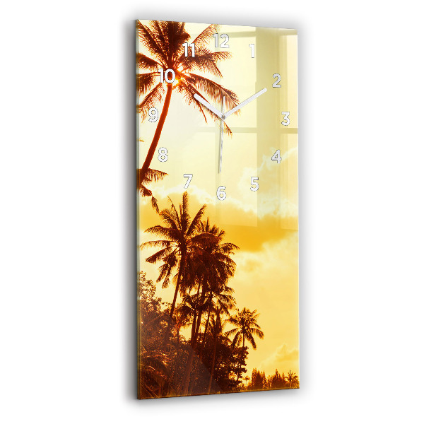 Vertical wall clock Sunny palm trees