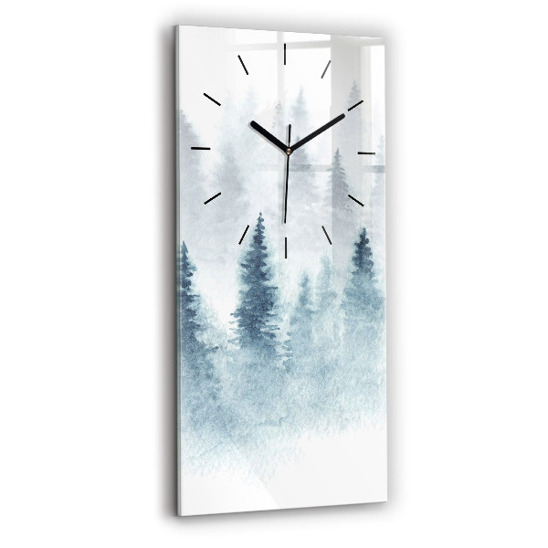 Vertical wall clock Winter forest