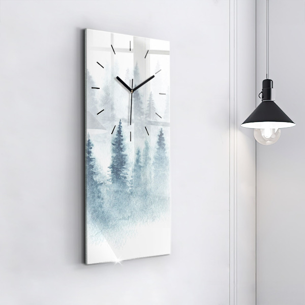 Vertical wall clock Winter forest