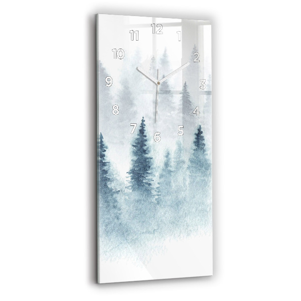 Vertical wall clock Winter forest