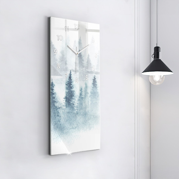 Vertical wall clock Winter forest