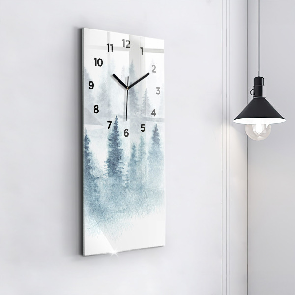 Vertical wall clock Winter forest