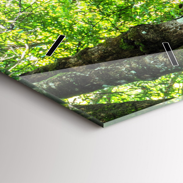 Vertical wall clock Waterfall in the forest