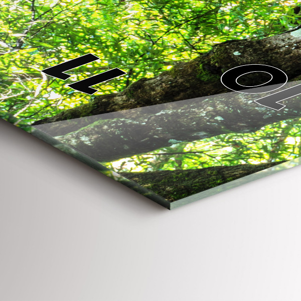 Vertical wall clock Waterfall in the forest