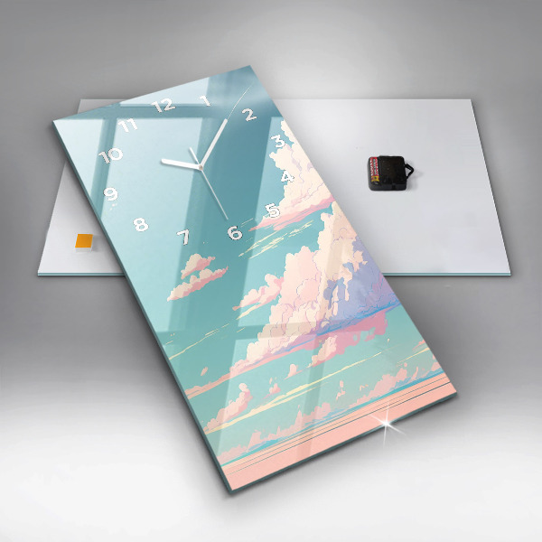 Vertical wall clock Pastel color of the sky