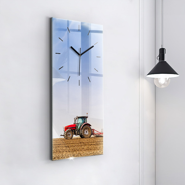 Vertical wall clock Farmer on a tractor