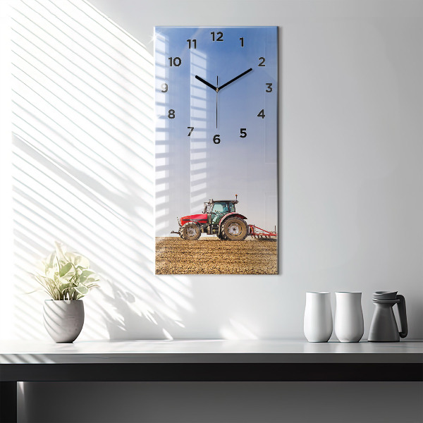 Vertical wall clock Farmer on a tractor