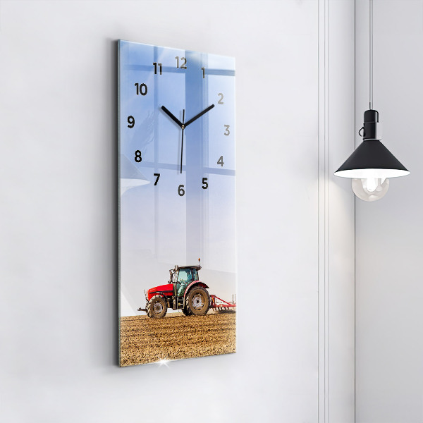 Vertical wall clock Farmer on a tractor
