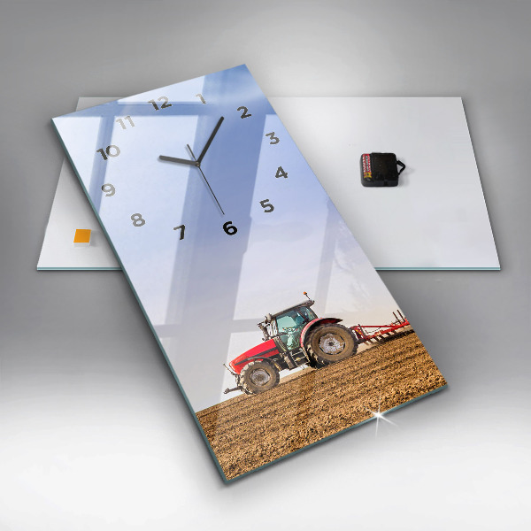 Vertical wall clock Farmer on a tractor