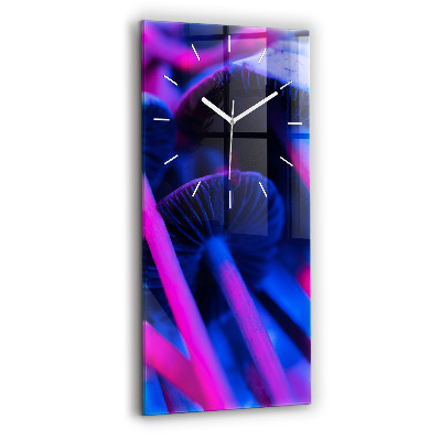 Vertical wall clock Magic colorful mushrooms