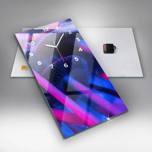 Vertical wall clock Magic colorful mushrooms