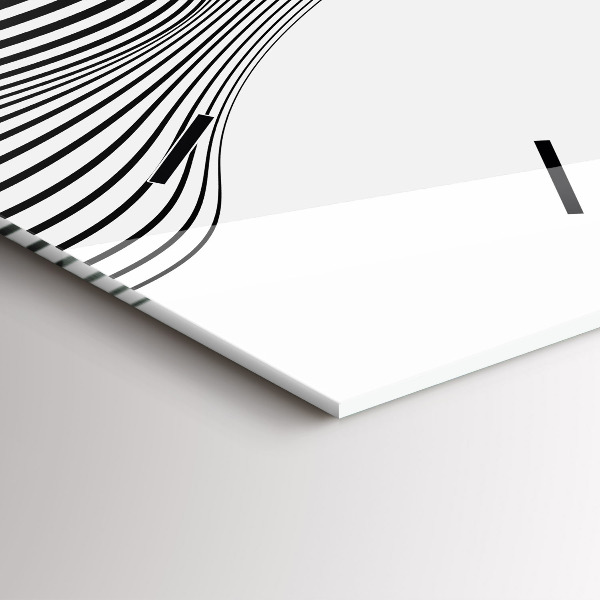 Vertical wall clock Black and white art