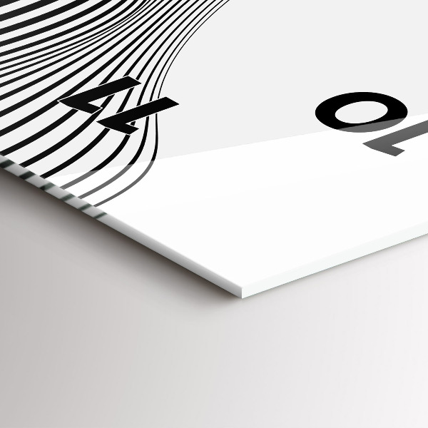 Vertical wall clock Black and white art