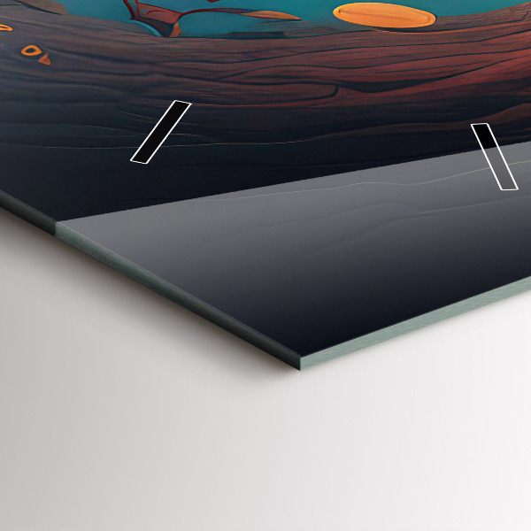 Vertical wall clock Forest and magic mushrooms