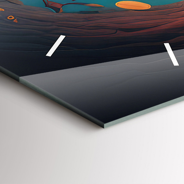 Vertical wall clock Forest and magic mushrooms