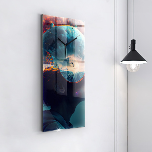 Vertical wall clock Futuristic world