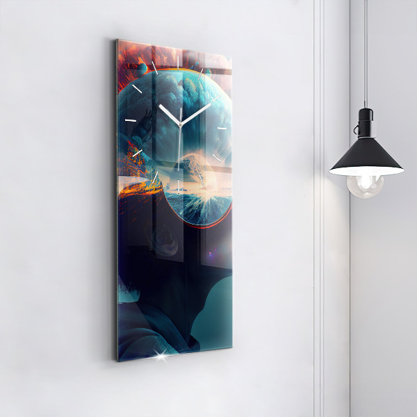 Vertical wall clock Futuristic world
