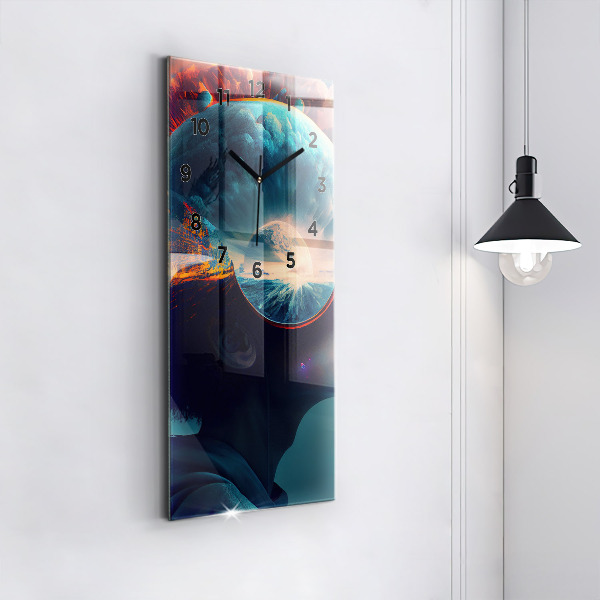 Vertical wall clock Futuristic world