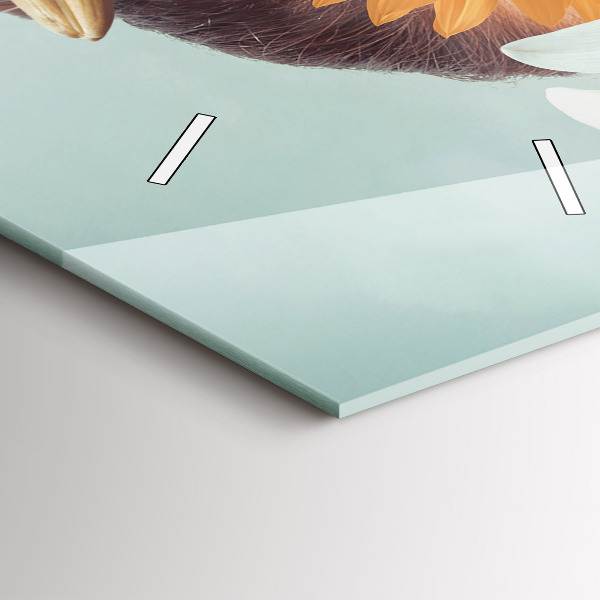 Vertical wall clock Woman with flowers