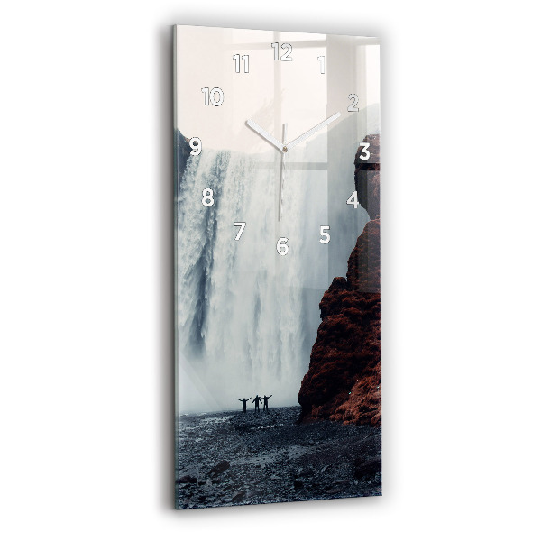 Vertical wall clock Waterfall Landscape Iceland