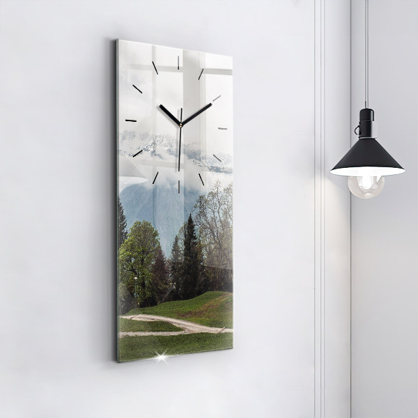 Vertical wall clock Mountain view
