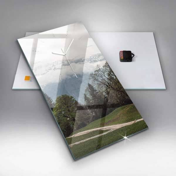 Vertical wall clock Mountain view