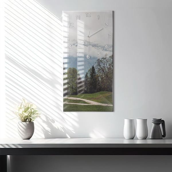 Vertical wall clock Mountain view