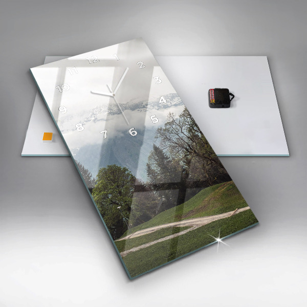 Vertical wall clock Mountain view