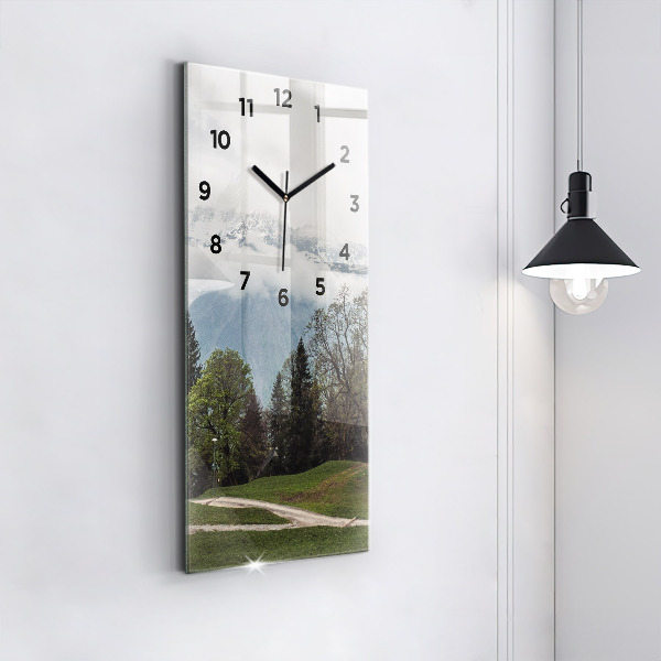 Vertical wall clock Mountain view