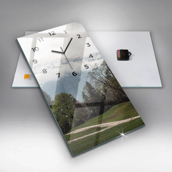 Vertical wall clock Mountain view