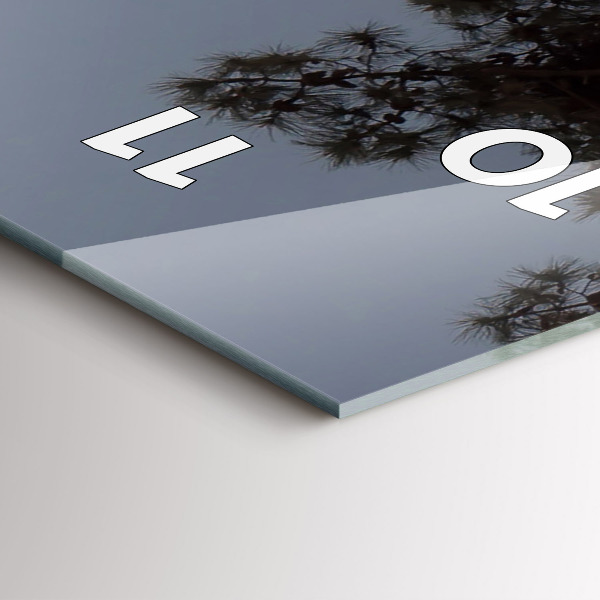 Vertical wall clock Crescent and trees