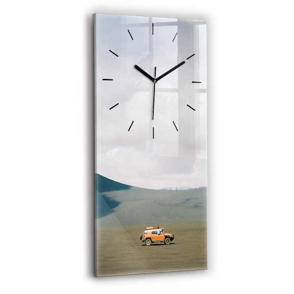 Vertical wall clock Vehicle in the Kamchatka desert