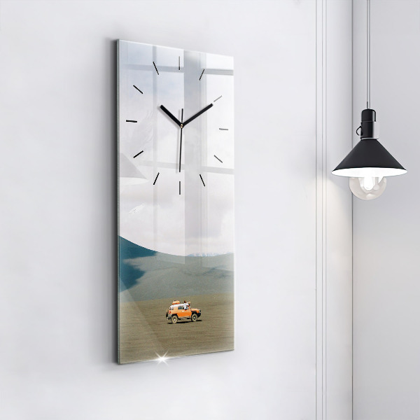 Vertical wall clock Vehicle in the Kamchatka desert