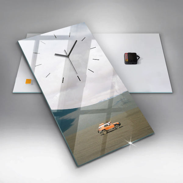 Vertical wall clock Vehicle in the Kamchatka desert