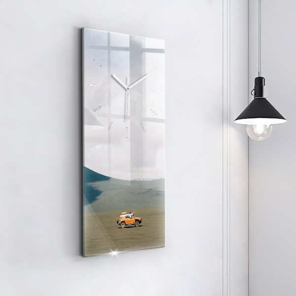 Vertical wall clock Vehicle in the Kamchatka desert