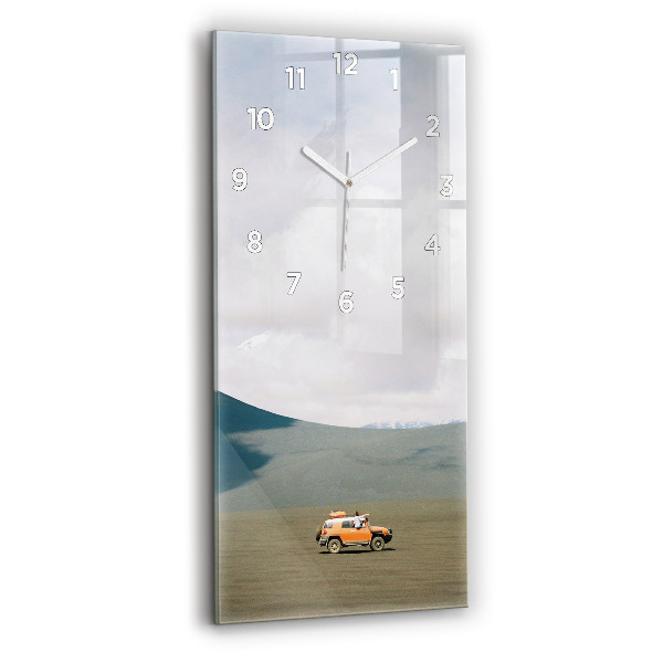 Vertical wall clock Vehicle in the Kamchatka desert
