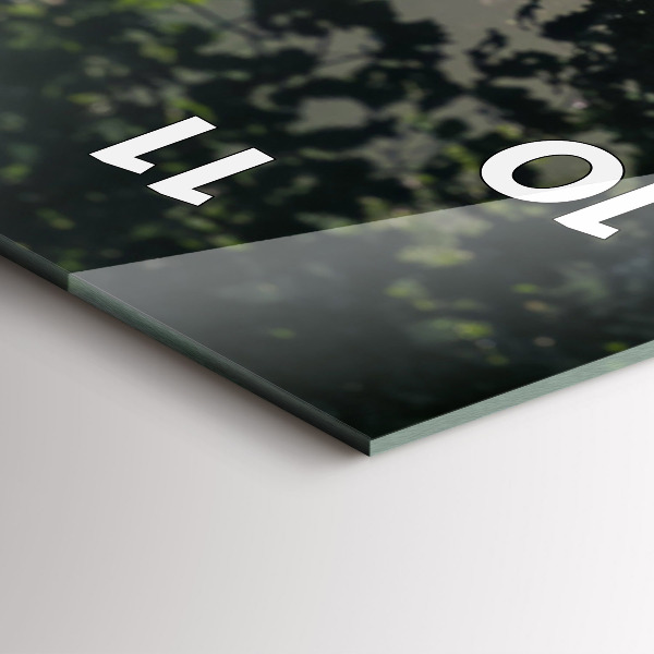 Vertical wall clock Forest road and streaks of sunlight